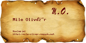 Mile Olivér névjegykártya